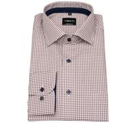 Businesshemd VENTI "VENTI Businesshemd Langarm Print", Herren, Gr. 43, Normalgrößen, braun (rot), 100% Baumwolle, bedruckt, comfort fit, Hemden (42465030-43) rot