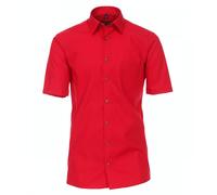CASAMODA Businesshemd Kurzarm Uni Comfort Fit sattes Rot 45