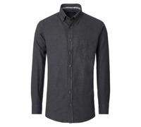 Langarmhemd CASAMODA "CASAMODA Freizeithemd uni", Herren, Gr. XL, Normalgrößen, dunkelgrau, 100% Baumwolle, unifarben, comfort fit, Hemden (92250169-XL) dunkelgrau