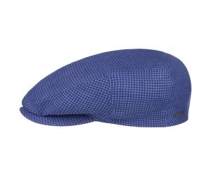 Kent Houndstooth Golf Flatcap by Stetson blau M (56-57 cm)