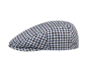 Kent Tricolour Houndstooth Flatcap by Stetson blau 61 cm