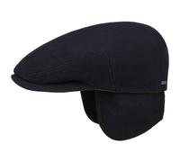 Stetson Kent Wool Flat Cap Herren Made in EU Kaschmir Herbst Winter Ohrenklappen Schirmmütze blau S (54-55 cm)