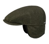 Kent Wool Ohrenklappen Flatcap by Stetson dunkelgrün S (54-55 cm)