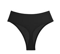 Kepblom Damen Tanga Rave Bottoms High Waisted Bikinihose High Cut Panties für Tanzfest, schwarz, X-Small