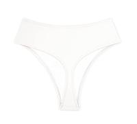 Kepblom, Tanga-Rave-Slip für Damen, hoch taillierter Bikini-Slip, hoher Beinausschnitt, für Tanzveranstaltung, A-weiß, XL