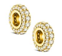 KEQ 925 Silber Clips für Armbänder/Halsketten Sparkling Clips Perlen (NO Gummi) mit 5A Zirkonia für Frauen Mädchen Anhänger Geschenk