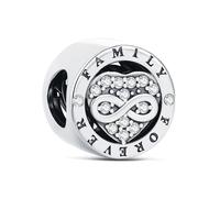 KEQ 925 Sterling Silber Unendliche Familie Charms Anhänger für Armband Charm Liebe ausdrücken Bead Charms für Damen Pendant Muttertag Valentinstag Gift