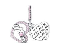 KEQ 925 Sterling Silber Unendliche Familie Charms Anhänger für Armband Charm Liebe ausdrücken Bead Charms für Damen Pendant Muttertag Valentinstag Gift