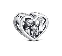 KEQ 925 Sterling Silber Unendliche Familie Charms Anhänger für Armband Charm Liebe ausdrücken Bead Charms für Damen Pendant Muttertag Valentinstag Gift