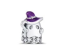 KEQ Halloween Villains Böse Königin Apfel für Frauen Anhänger Charm aus 925er Sterlingsilber,Horror Kürbislaterne mit Händen, kompatibel mit Pandora-Armbandn