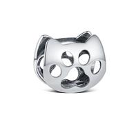 KEQ Katze Tiere Charms Anhänger Charm Bead 925 Sterling Silber mit Emails Perle Schmuck Geschenk für Damen Frauen Muttertag Tier Schmuck Geschenk