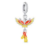 KEQ Phönix Charms Anhänger Charm Bead 925 Sterling Silber mit Emails Perle Schmuck Geschenk Für Frauen Tochter Fit Armbänder/Halskette