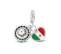 KEQ Silber Kollektion Reise Hobby Charm Anhänger für Pandora Armbänder | 925 Sterling Silber Germany Beer Abzeichen Charm Anhänger Souvenir Abschiedsgeschenk für Urlaub, Auslandsreise, Work Travel