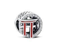 KEQ Silber Kollektion Reise Hobby Charm Anhänger für Pandora Armbänder | 925 Sterling Silber Germany Beer Abzeichen Charm Anhänger Souvenir Abschiedsgeschenk für Urlaub, Auslandsreise, Work Travel