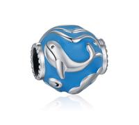 KEQ Türkisfarbener Wal Charm-Anhänger aus 925 Sterling Silber Sommer die das Meer lieben Damen Charm Europäische Armbänder und Halsketten Schmuck Geschenk für Damen Frauen