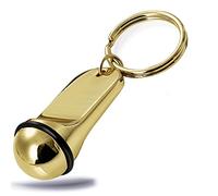 Kerafactum Schlüsselanhänger Hotelschlüssel Hotel Pension Schlüssel Anhänger Goldoptik mit Gummiring Key Tag beschriftbar gravierbar für Auto Motorrad Partner Mini Geschenk für Ihn oder Sie