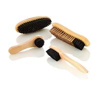 Kerafactum Schuhbürsten Schuh Bürste inkl. Glanzbürsten & Wildlederbürste Schmutzbürste aus Naturholz gefertigt Ideal zum Reinigen und Polieren von allen Lederschuhen 4 Stück im Set