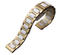 Keramik-Uhrenarmband, Ersatzarmband, Schnellverschluss, Metallarmbänder, universell verstellbar(White gold,12mm)