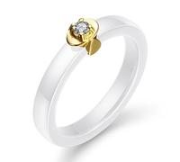 Keramikringe, Damen-Keramikring Mit Zirkonia, Ring Aus 18 Karat Gold, Schlicht Und Vielseitig, Eleganter Stil, Glatter Stein, Kristall, Klassisch, Schlicht, Schmuck, Paar, Geschenk, Weihnachten, Hoch