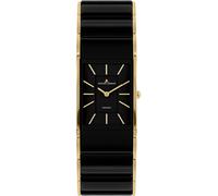 Keramikuhr JACQUES LEMANS "Dublin", gold (schwarz, goldfarben), Armbanduhren, Damen, Quarzuhr, Armbanduhr, Damenuhr, bis 5 bar wasserabweisend (47814512-0) schwarz, goldfarben