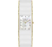 Keramikuhr JACQUES LEMANS "Dublin", weiß (weiß, goldfarben), Armbanduhren, Damen, Quarzuhr, Armbanduhr, Damenuhr, Perlmutt-Zifferblatt,Keramikarmband (53213527-0) weiß, goldfarben
