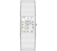 Keramikuhr JACQUES LEMANS "Dublin", weiß (weiß, silberfarben), Armbanduhren, Damen, Quarzuhr, Armbanduhr, Damenuhr, Perlmutt-Zifferblatt,Keramikarmband (12396731-0) weiß, silberfarben