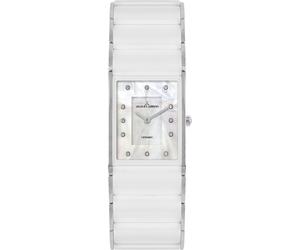 Keramikuhr JACQUES LEMANS "Dublin", weiß (weiß, silberfarben), Armbanduhren, Damen, Quarzuhr, Armbanduhr, Damenuhr, Perlmutt-Zifferblatt,Keramikarmband (12396731-0) weiß, silberfarben