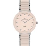 Keramikuhr JACQUES LEMANS "Monaco", rosa, Armbanduhren, Damen, Quarzuhr, Armbanduhr, Damenuhr, analog, Glaskristalle (77305843-0) rosa