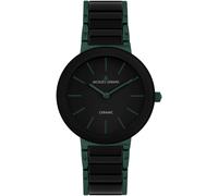 Keramikuhr JACQUES LEMANS "Monaco", schwarz (schwarz, dunkelgrün), Armbanduhren, Damen, Quarzuhr, Armbanduhr, Damenuhr, Herrenuhr, bis 10 bar wasserdicht (73740131-0) schwarz, dunkelgrün