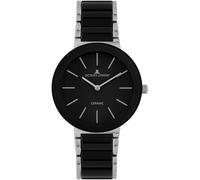 Keramikuhr JACQUES LEMANS "Monaco", silber (schwarz, silberfarben), Armbanduhren, Damen, Quarzuhr, Armbanduhr, Damenuhr, Herrenuhr, bis 10 bar wasserdicht (44846155-0) schwarz, silberfarben