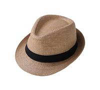 KERDEJAR Strohhut für Kinder, Sommer, Strand, Jazz, Panama, Trilby, Fedora, Gangster-Kappe, Outdoor, atmungsaktiv, für Mädchen und Jungen