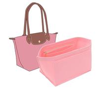 KESOIL Handtaschen-Organizer-Einsatz für Longchamp Le Pliage L, Handtascheneinsatz, Filz, lang, mit Tasse, Größe L, Rosa