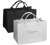 KESPER 2er Set, Taschen in Filzoptik 43x50x25cm - grau Polyester 9422813