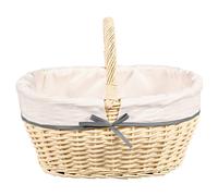 Kesper Einkaufskorb, Weiß, Textil, Naturmaterialien, 30 L, oval, 33x37x45 cm, mit engem Korbgeflecht, Freizeit, Koffer & Taschen, Einkaufskörbe