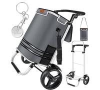 KESSER® Einkaufstrolley klappbar mit 56L Kapazität und belastbar bis 50kg | 3in1 Trolley Sackkarre & Umhängetasche | Faltbarer Einkaufswagen inkl. Kühlfach & Einkaufschip | Treppensteiger Anthrazit
