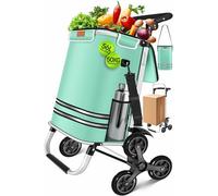 KESSER® Einkaufstrolley Treppensteiger mit Kühlfach klappbar mit 56L Kapazität und belastbar bis 50kg | 3in1 Trolley Sackkarre & Umhängetasche | Faltbarer Einkaufswagen inkl. Einkaufschip, Mintgrün