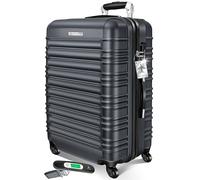 KESSER® Reisekoffer 120L Großer Hartschalen Koffer Inkl. Kofferwaage + Gepäckanhänger | Trolley Gepäck Rollkoffer Zahlenschloss 4 Rollen ABS-Hartschale Teleskopgriff, 75x50x32cm, Anthrazit