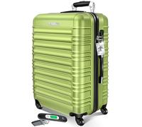 KESSER® Reisekoffer 120L Großer Hartschalen Koffer Inkl. Kofferwaage + Gepäckanhänger | Trolley Gepäck Rollkoffer Zahlenschloss 4 Rollen ABS-Hartschale Teleskopgriff, 75x50x32cm, Hellgrün