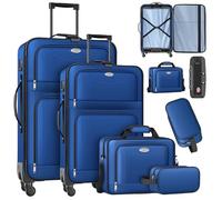 KESSER® Reisekoffer Set 4-teilig | Trolley Kofferset Stoffkoffer mit 3-Ziffern-TSA-Schloss, 360° Rollen & Teleskopgriff | Kosmetiktasche Handgepäck leichter Koffer & große Koffer für Business & Reisen
