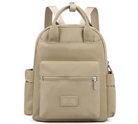 KESUDE damen Rucksack Klein Elegant, Cityrucksack Damen rucksackhandtasche Kleiner Schultertasche 2 in 1 Wasserdicht Damenrucksack Moderne Schultasche Nylon Reiserucksack Daypack für Frauen, Khaki