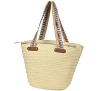 KESUDE Strohtasche Damen Strandtasche mit Reißverschluss Korbtasche Sommer Taschen Straw Bag große Shopper Schultertasche Umhängetasche für Urlaub Reise Strandtasche Damen