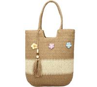 KESUDE Strohtaschen Damen Korbtasche Handtasche Strandtasche mit reißverschluss Stroh Sommer Taschen Damen Straw Bag Schultertaschen Shopper Umhängetasche für Urlaub Reisen Strand