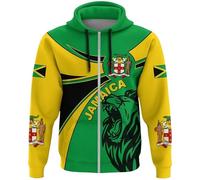 KETAFOUND Kapuzenpullover Für Herren, Jacke, Mantel - Langärmelige Strickjacke Mit Reißverschluss, Jamaika-Karte, Flagge, 3D-Löwe, Bedruckt, Sweatshirts, Kleidung, Patriotischer Train