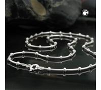 Kette 1mm runde Schlangenkette mit Kugeln symmetrisch Silber 925 38cm