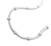 Kette 1mm runde Schlangenkette mit Kugeln symmetrisch Silber 925 42cm