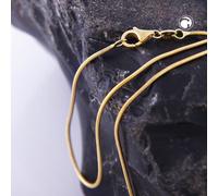 Kette 1mm Schlange rund glänzend 8K GOLD 42cm