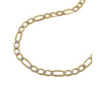 Kette 2,7mm Figaro-Panzer bicolor 14Kt GOLD 45cm - Gold / 45