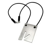 Kette 44x31mm Anhänger Edelstahl Buchstabe V Vollgummi schwarz 42cm