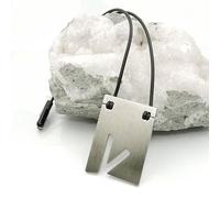 Kette 44x31mm Anhänger Edelstahl Buchstabe V Vollgummi schwarz 42cm