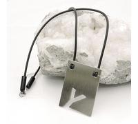 Kette 44x31mm Anhänger Edelstahl Buchstabe Y Vollgummi schwarz 42cm